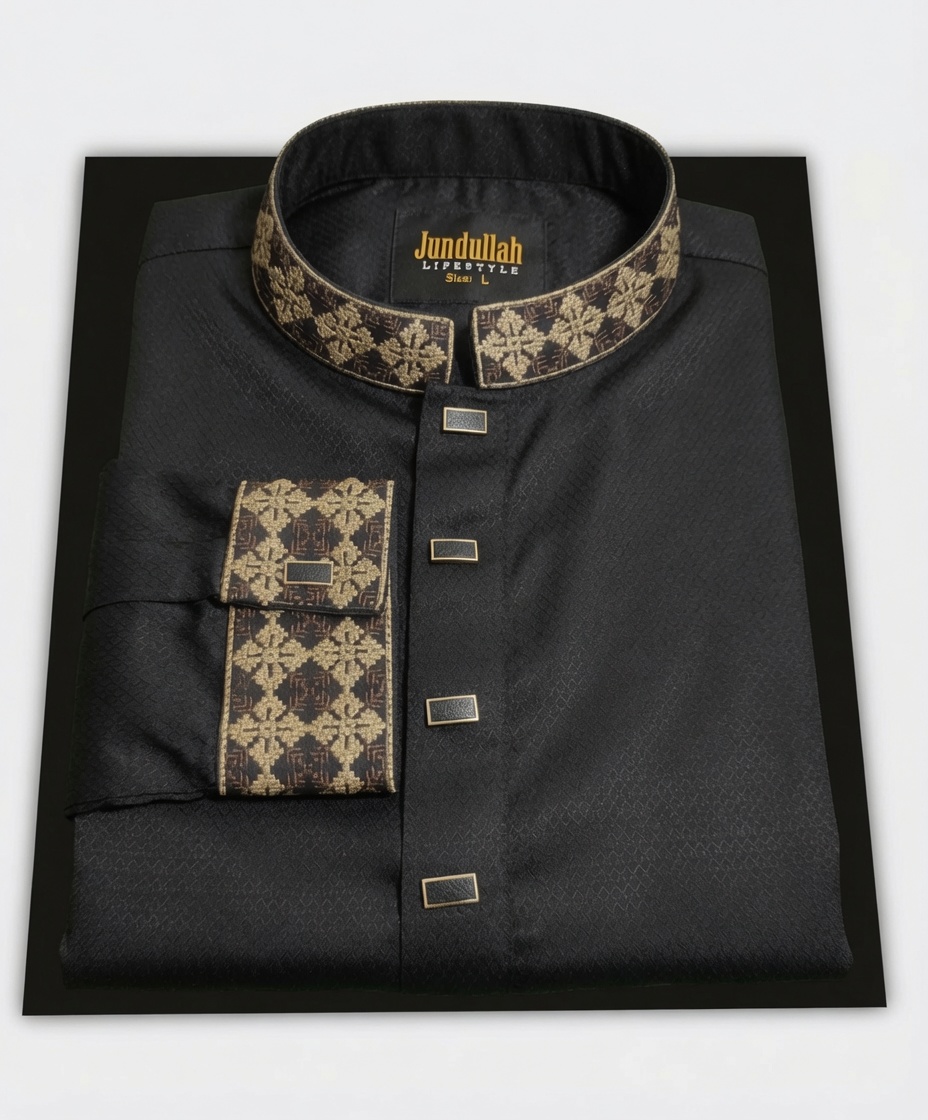 Premium Black Cotton Panjabi | Soft & Comfortable Islamic Panjabi 1 Premium Black Cotton Panjabi | Soft & Comfortable Islamic Panjabi