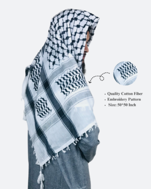 Palestinian Keffiyeh White