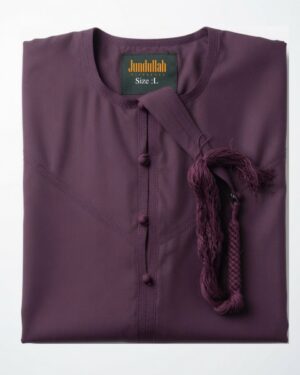 Yemeni Jubba Thobe Maroon Purple | Premium Arabic Fabric