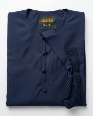 Yemeni Jubba Thobe Navy Blue | Premium Arabic Fabric