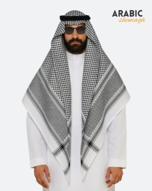 White Arabic Shemagh – Premium Soft Breathable Traditional Islamic Headscarf for Men